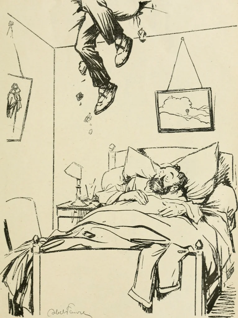 An illustration from Les maîtres humoristes, les meilleurs dessins, les meilleures legendes, 1905, leaf 60