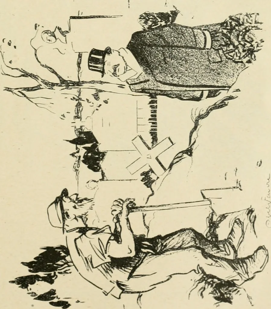 An illustration from Les maîtres humoristes, les meilleurs dessins, les meilleures legendes, 1905, leaf 62