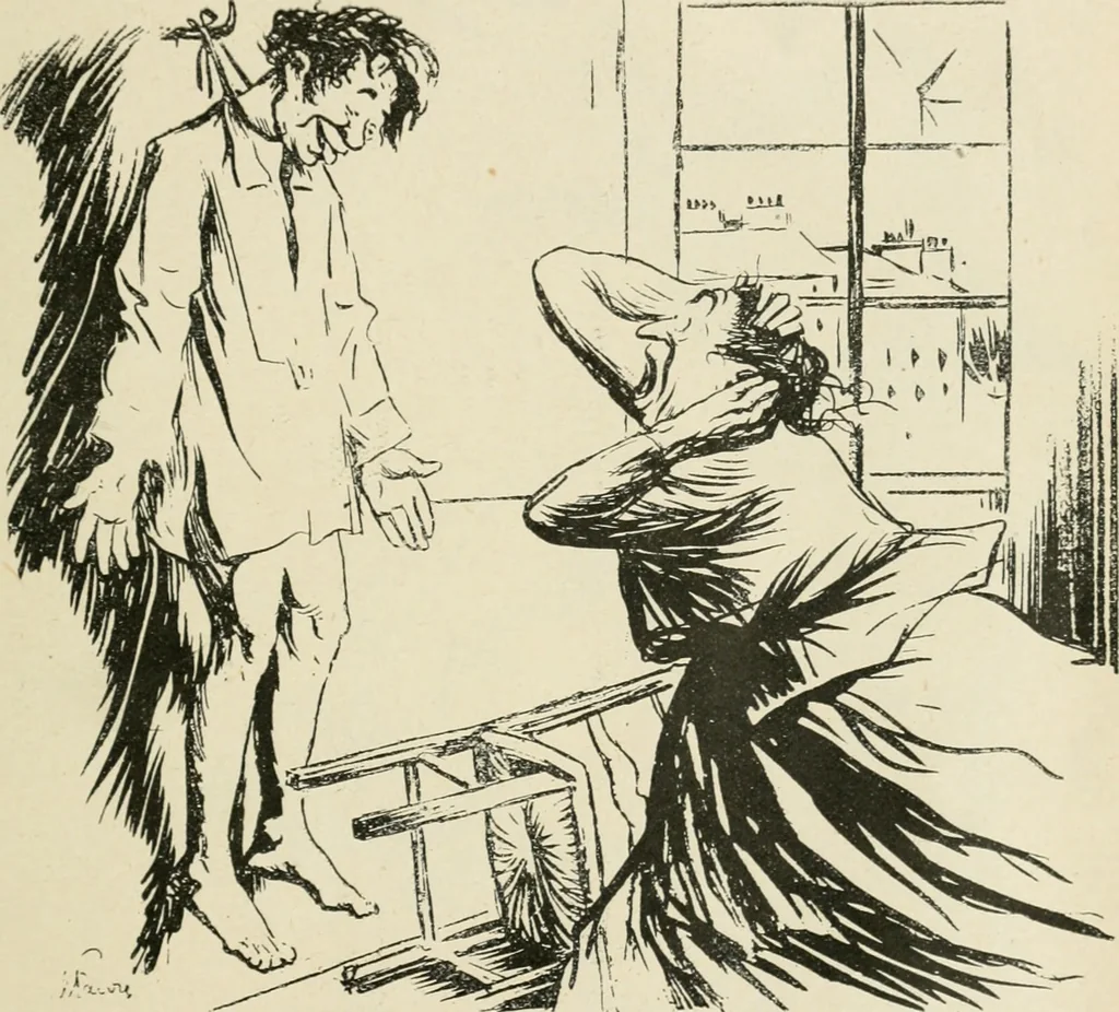 An illustration from Les maîtres humoristes, les meilleurs dessins, les meilleures legendes, 1905, leaf 64