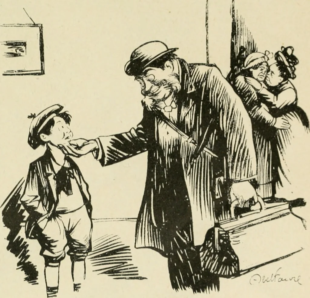 An illustration from Les maîtres humoristes, les meilleurs dessins, les meilleures legendes, 1905, leaf 70