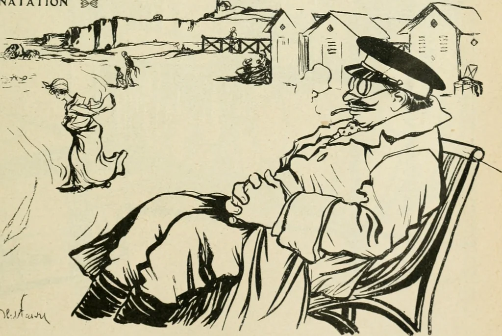 An illustration from Les maîtres humoristes, les meilleurs dessins, les meilleures legendes, 1905, leaf 78