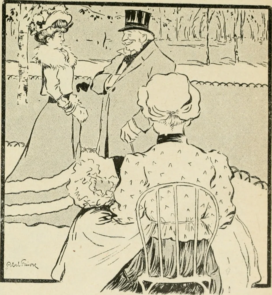 An illustration from Les maîtres humoristes, les meilleurs dessins, les meilleures legendes, 1905, leaf 86