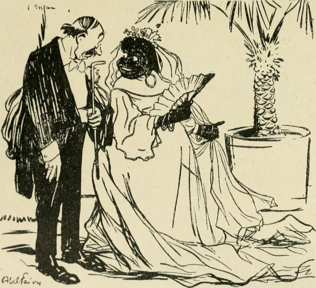 An illustration from Les maîtres humoristes, les meilleurs dessins, les meilleures legendes, 1905, leaf 92