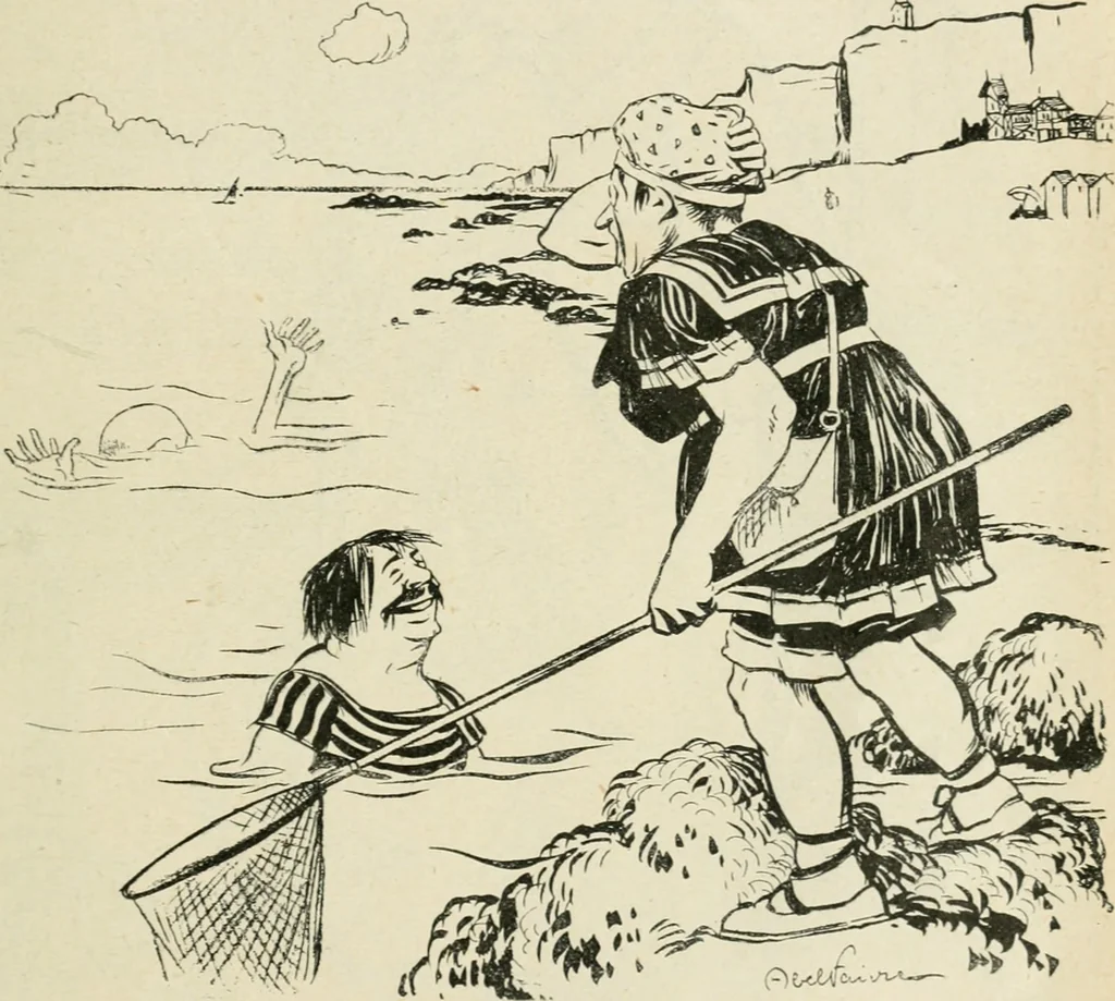 An illustration from Les maîtres humoristes, les meilleurs dessins, les meilleures legendes, 1905, leaf 94