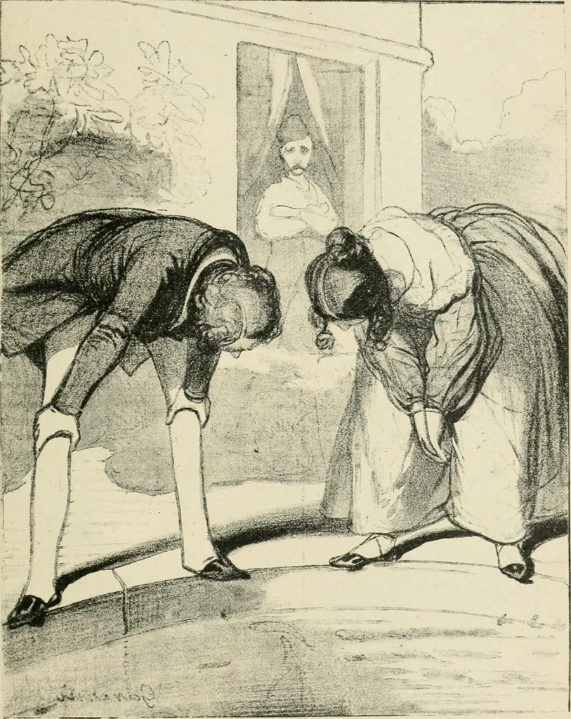 An illustration from Les maîtres humoristes, les meilleurs dessins, les meilleures legendes, 1905, leaf 100