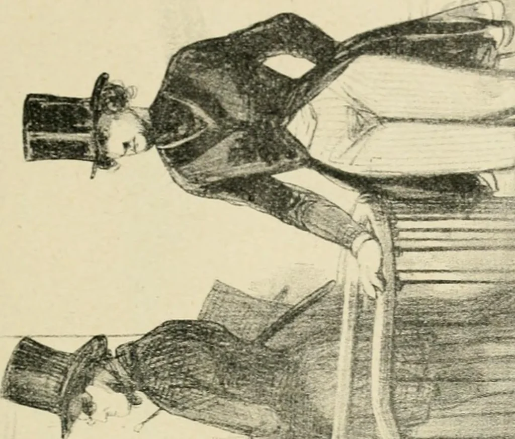 An illustration from Les maîtres humoristes, les meilleurs dessins, les meilleures legendes, 1905, leaf 102