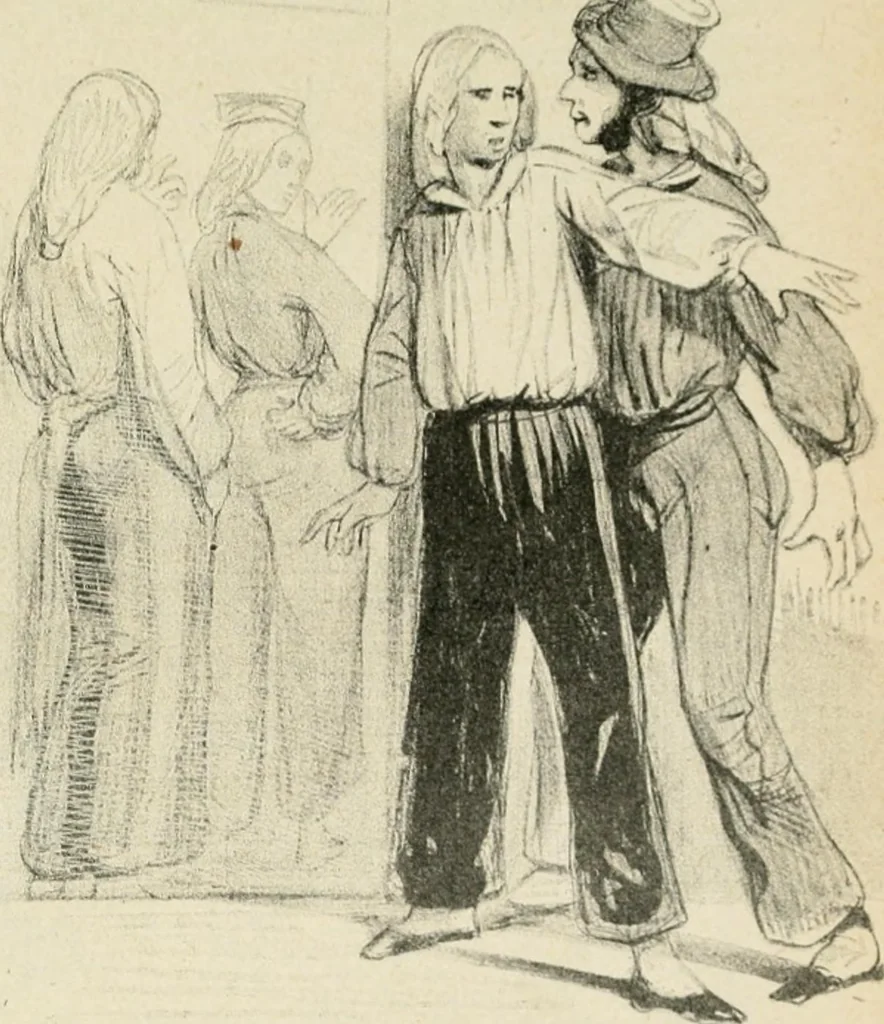 An illustration from Les maîtres humoristes, les meilleurs dessins, les meilleures legendes, 1905, leaf 108