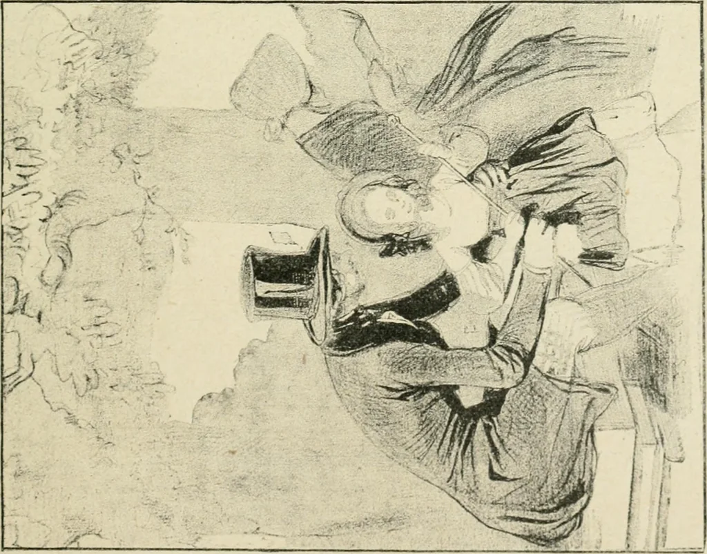 An illustration from Les maîtres humoristes, les meilleurs dessins, les meilleures legendes, 1905, leaf 108