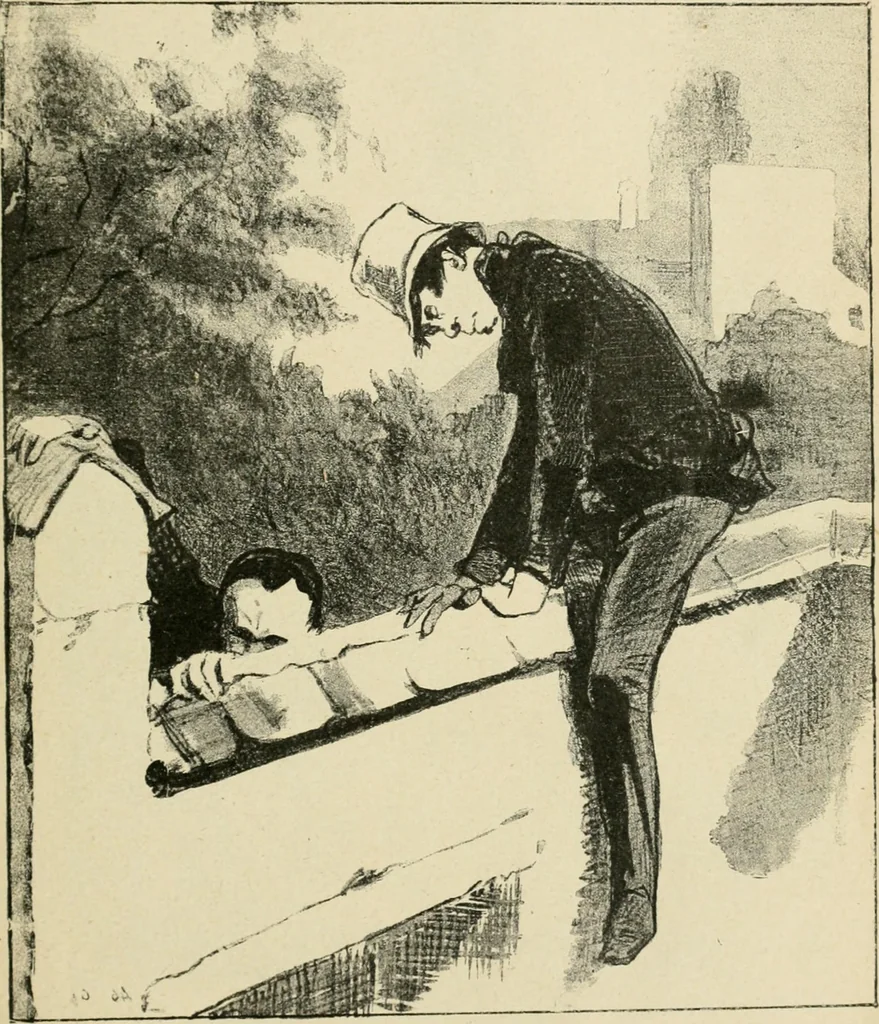An illustration from Les maîtres humoristes, les meilleurs dessins, les meilleures legendes, 1905, leaf 12