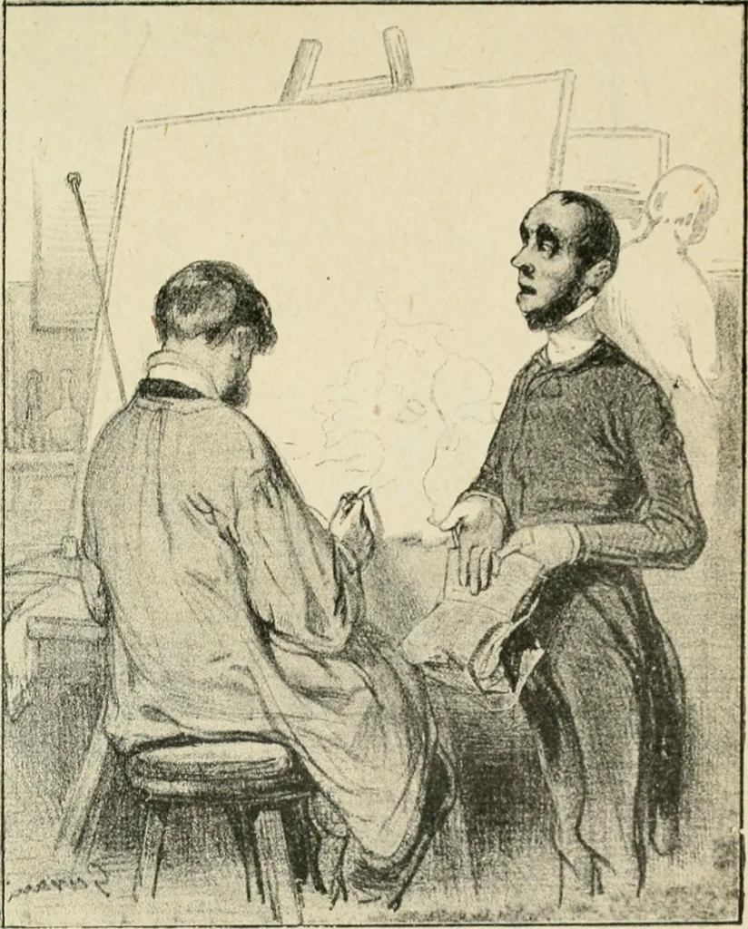 An illustration from Les maîtres humoristes, les meilleurs dessins, les meilleures legendes, 1905, leaf 146