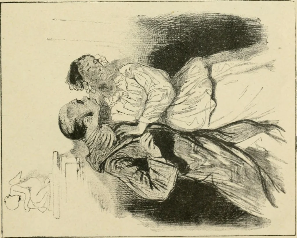 An illustration from Les maîtres humoristes, les meilleurs dessins, les meilleures legendes, 1905, leaf 156