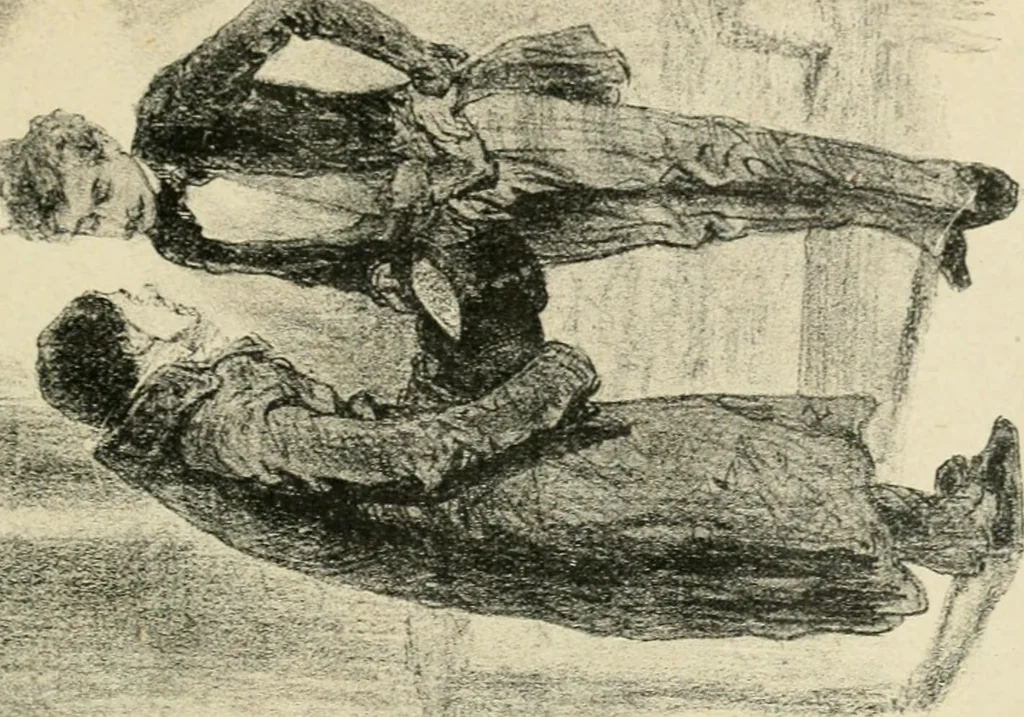 An illustration from Les maîtres humoristes, les meilleurs dessins, les meilleures legendes, 1905, leaf 28