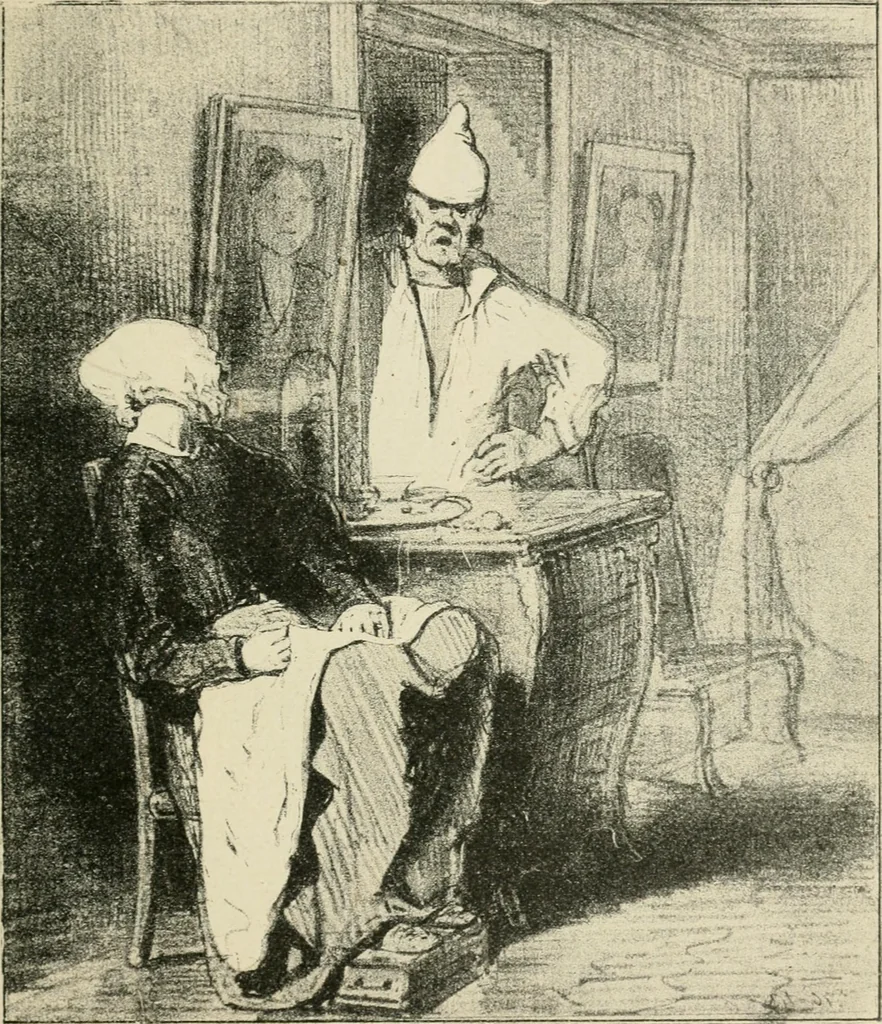 An illustration from Les maîtres humoristes, les meilleurs dessins, les meilleures legendes, 1905, leaf 42