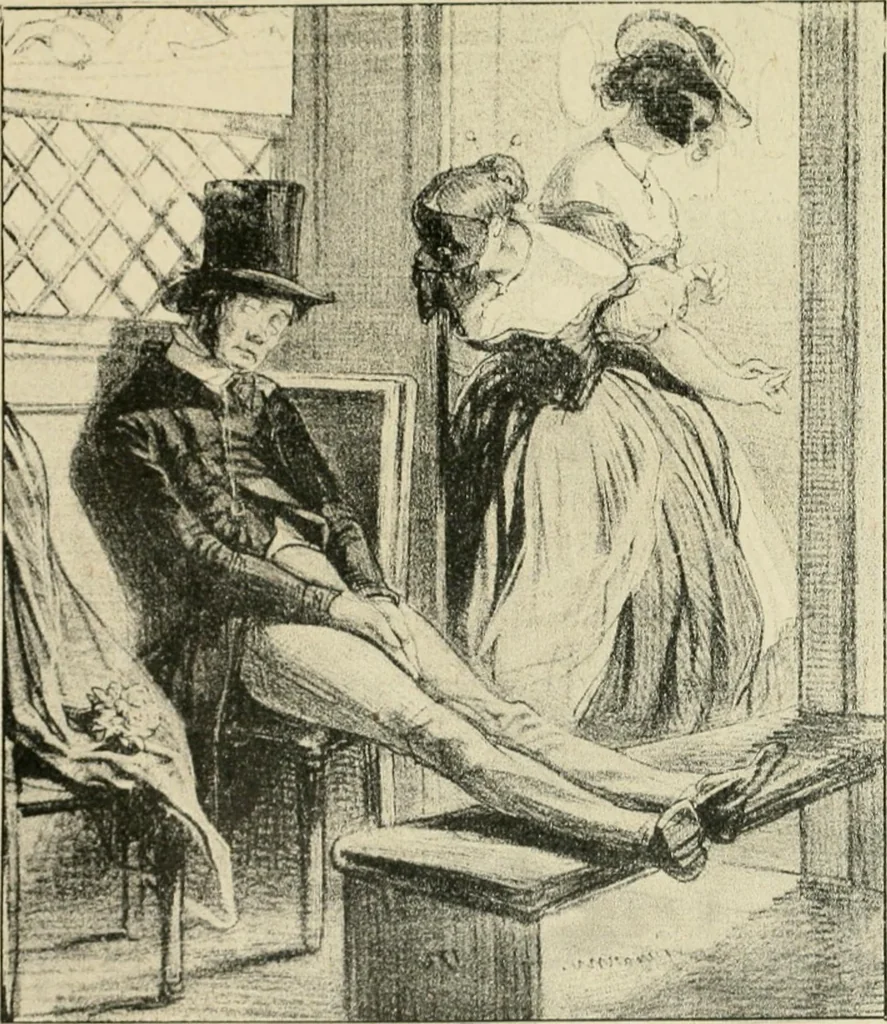 An illustration from Les maîtres humoristes, les meilleurs dessins, les meilleures legendes, 1905, leaf 52