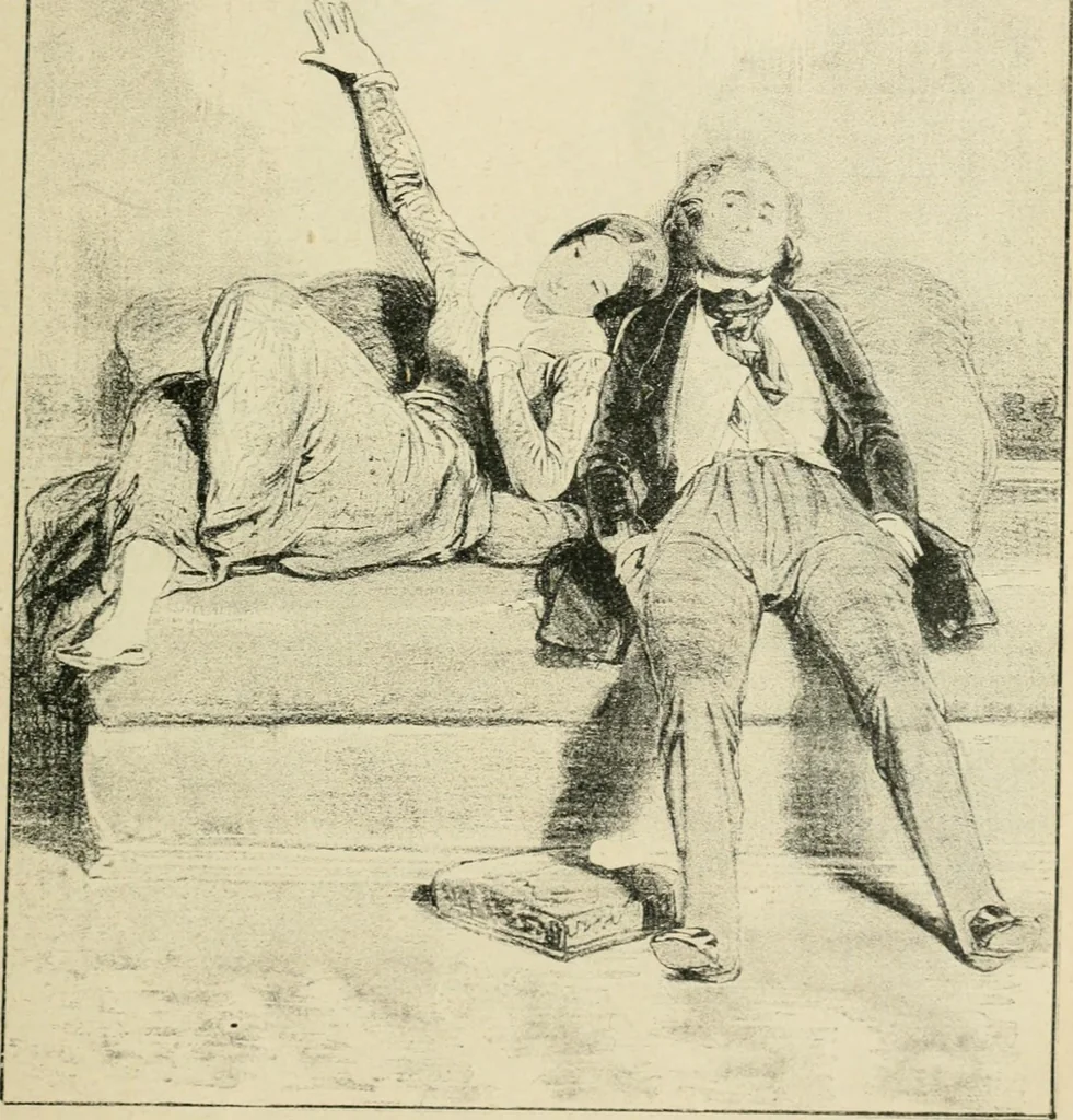 An illustration from Les maîtres humoristes, les meilleurs dessins, les meilleures legendes, 1905, leaf 72