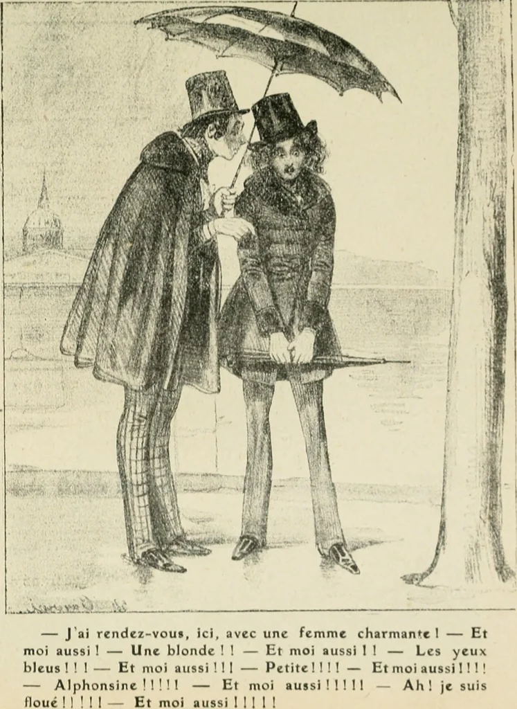 An illustration from Les maîtres humoristes, les meilleurs dessins, les meilleures legendes, 1905, leaf 86