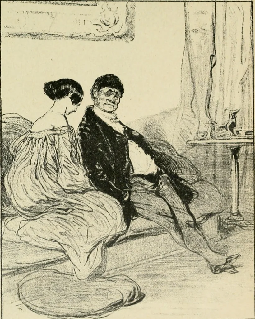 An illustration from Les maîtres humoristes, les meilleurs dessins, les meilleures legendes, 1905, leaf 98