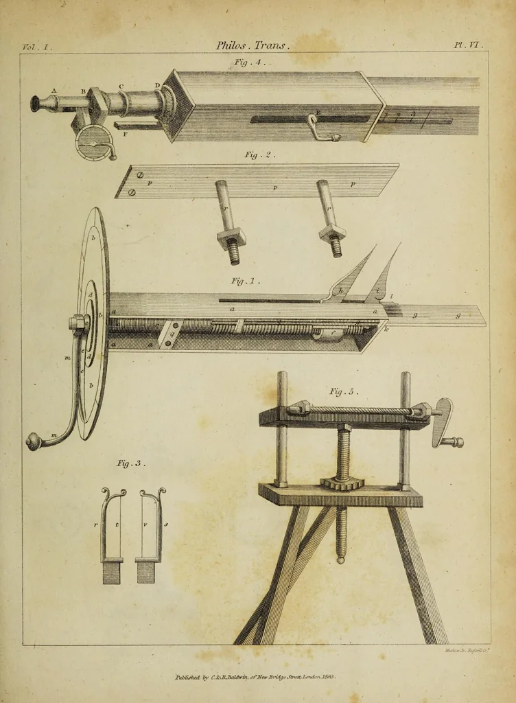 An illustration from The philosophical transactions of the Royal Society of London, from their commencement, in 1665, to the year 1800 : abridged, with notes and biographical illustrations / by Charles Hutton, George Shaw, Richard Pearson. Volume 1, 1665-1672., 1672, leaf 41