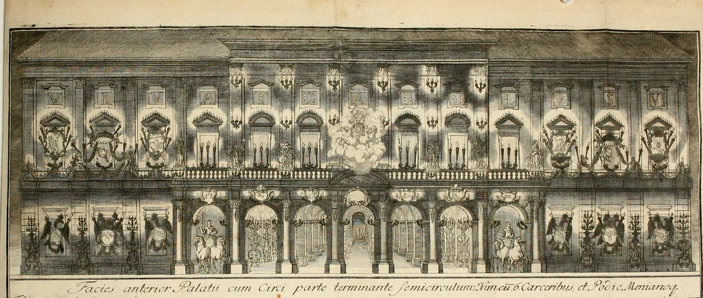 An illustration from Sacrae Caes. Mai. consiliarii, & rei antiquae, nec non feriundis numismatibus praefecti Caroli Gustavi Heraei Inscriptiones et symbola varii argumenti, 1721, leaf 131
