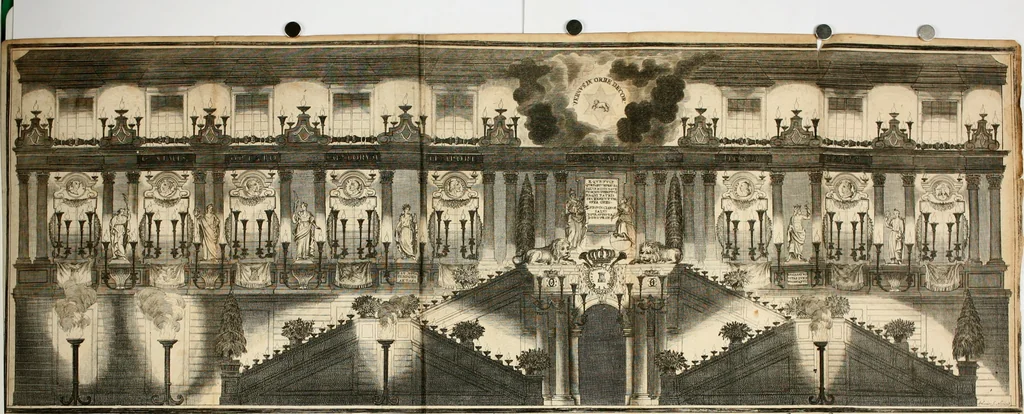 An illustration from Sacrae Caes. Mai. consiliarii, & rei antiquae, nec non feriundis numismatibus praefecti Caroli Gustavi Heraei Inscriptiones et symbola varii argumenti, 1721, leaf 147