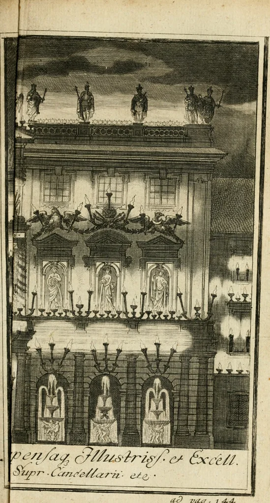 An illustration from Sacrae Caes. Mai. consiliarii, & rei antiquae, nec non feriundis numismatibus praefecti Caroli Gustavi Heraei Inscriptiones et symbola varii argumenti, 1721, leaf 162