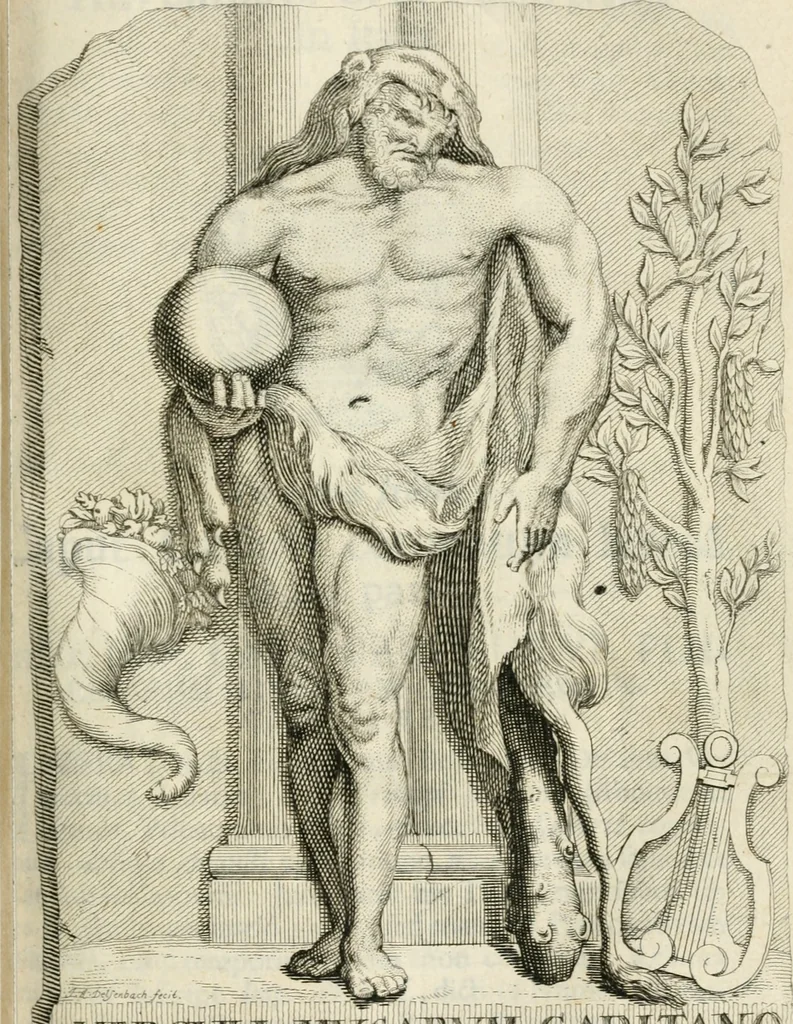 An illustration from Sacrae Caes. Mai. consiliarii, & rei antiquae, nec non feriundis numismatibus praefecti Caroli Gustavi Heraei Inscriptiones et symbola varii argumenti, 1721, leaf 18