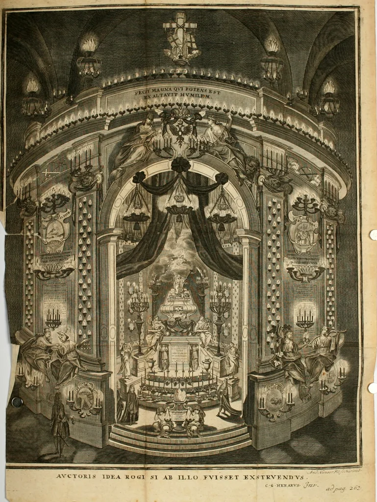 An illustration from Sacrae Caes. Mai. consiliarii, & rei antiquae, nec non feriundis numismatibus praefecti Caroli Gustavi Heraei Inscriptiones et symbola varii argumenti, 1721, leaf 287