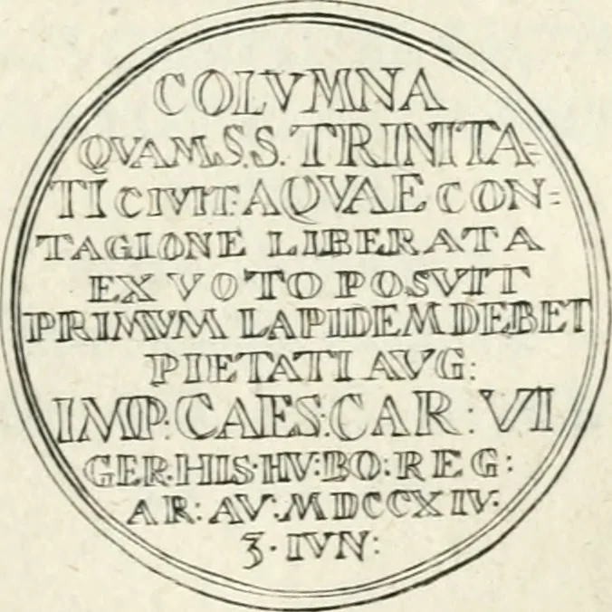 An illustration from Sacrae Caes. Mai. consiliarii, & rei antiquae, nec non feriundis numismatibus praefecti Caroli Gustavi Heraei Inscriptiones et symbola varii argumenti, 1721, leaf 78