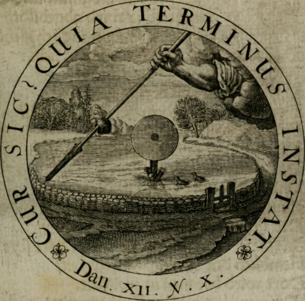 An illustration from Sacra emblemata LXXVI : in quibus summa unius cuiusq[ue] evangelii rotunde adumbratur : das ist, Sechsundsibentzig geistliche figürlein in welchen eines ieder evangelij summa kürtzlichen wird abgebildet, 1625, leaf 130
