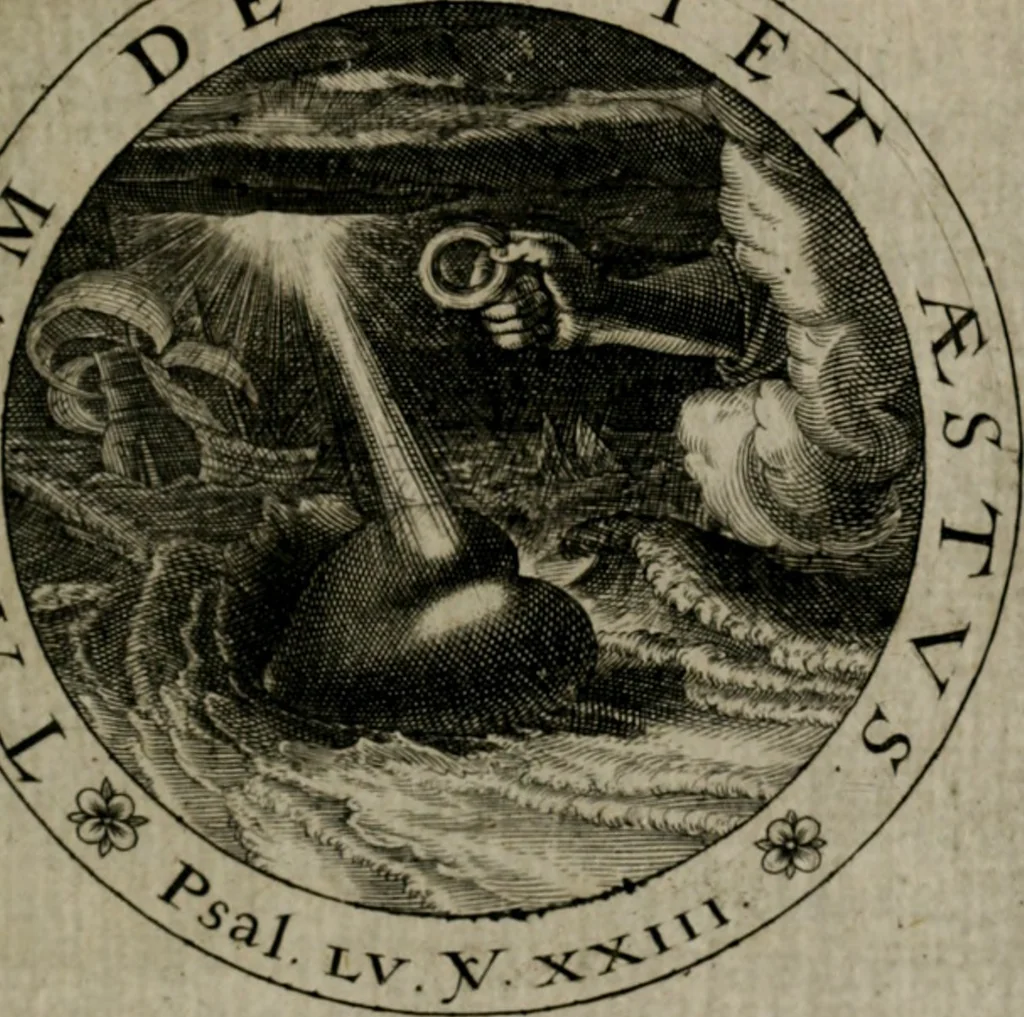 An illustration from Sacra emblemata LXXVI : in quibus summa unius cuiusq[ue] evangelii rotunde adumbratur : das ist, Sechsundsibentzig geistliche figürlein in welchen eines ieder evangelij summa kürtzlichen wird abgebildet, 1625, leaf 164