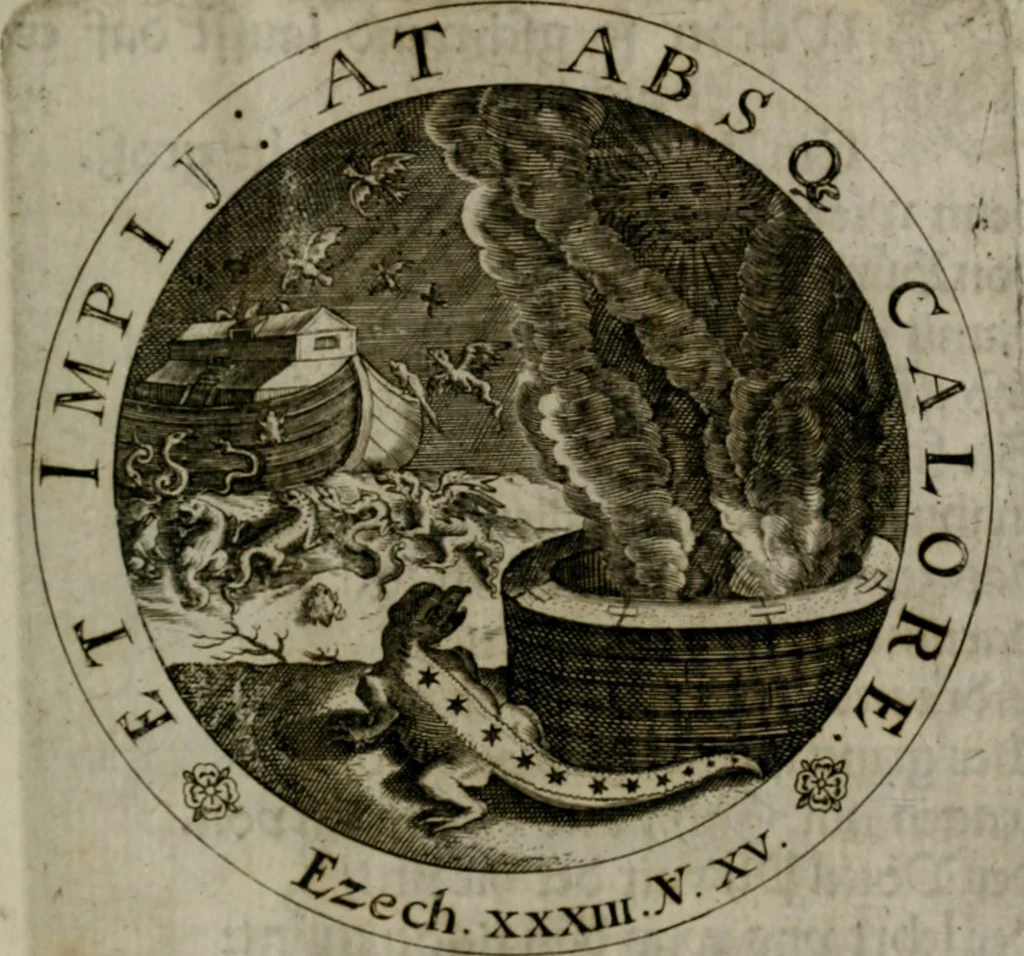 An illustration from Sacra emblemata LXXVI : in quibus summa unius cuiusq[ue] evangelii rotunde adumbratur : das ist, Sechsundsibentzig geistliche figürlein in welchen eines ieder evangelij summa kürtzlichen wird abgebildet, 1625, leaf 168