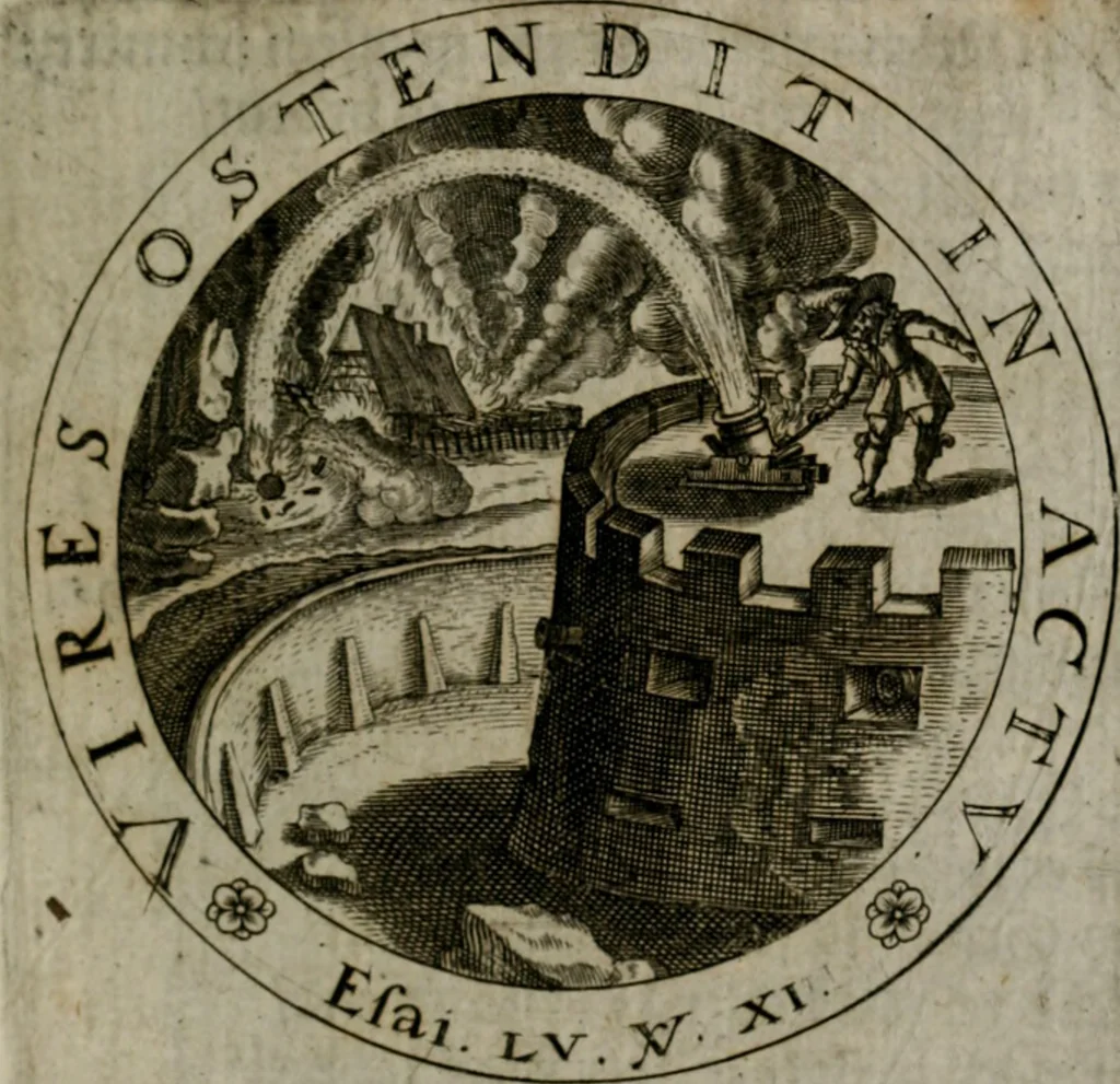 An illustration from Sacra emblemata LXXVI : in quibus summa unius cuiusq[ue] evangelii rotunde adumbratur : das ist, Sechsundsibentzig geistliche figürlein in welchen eines ieder evangelij summa kürtzlichen wird abgebildet, 1625, leaf 172