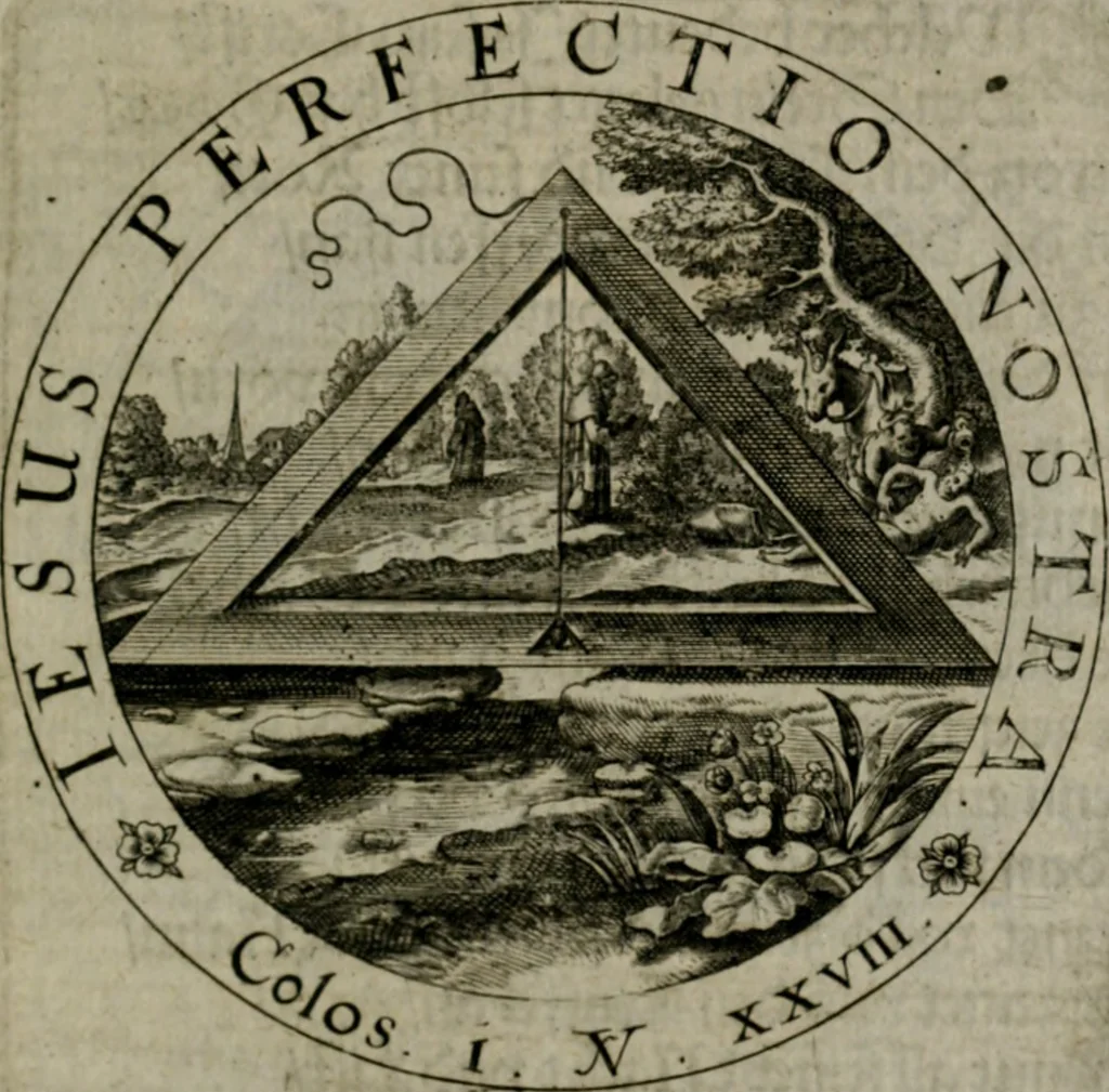 An illustration from Sacra emblemata LXXVI : in quibus summa unius cuiusq[ue] evangelii rotunde adumbratur : das ist, Sechsundsibentzig geistliche figürlein in welchen eines ieder evangelij summa kürtzlichen wird abgebildet, 1625, leaf 74