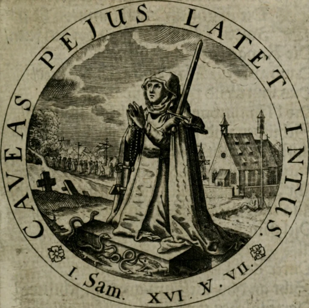 An illustration from Sacra emblemata LXXVI : in quibus summa unius cuiusq[ue] evangelii rotunde adumbratur : das ist, Sechsundsibentzig geistliche figürlein in welchen eines ieder evangelij summa kürtzlichen wird abgebildet, 1625, leaf 86