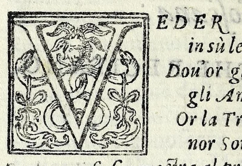 An illustration from Sacra rappresentazione di sette beati fondatori della religione de' Servi, 1592, leaf 10