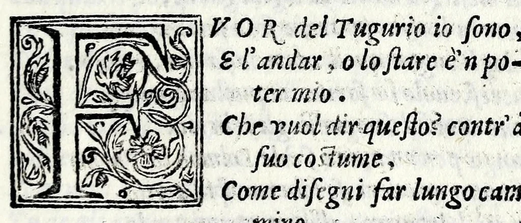 An illustration from Sacra rappresentazione di sette beati fondatori della religione de' Servi, 1592, leaf 57