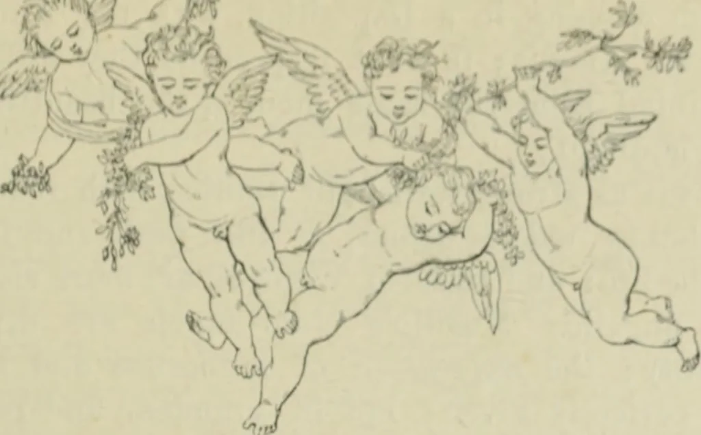 An illustration from Sacred and legendary art : containing legends of the angels and archangels, the evangelists, the apostles, the doctors of the Church and St. Mary Magdalene as represented in the fine arts, 1911, leaf 112