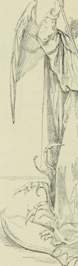 An illustration from Sacred and legendary art : containing legends of the angels and archangels, the evangelists, the apostles, the doctors of the Church and St. Mary Magdalene as represented in the fine arts, 1911, leaf 133