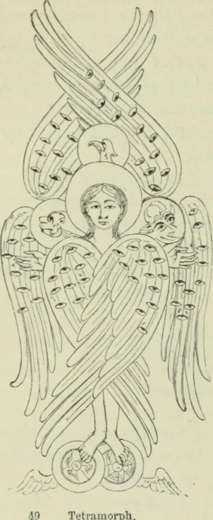 An illustration from Sacred and legendary art : containing legends of the angels and archangels, the evangelists, the apostles, the doctors of the Church and St. Mary Magdalene as represented in the fine arts, 1911, leaf 165