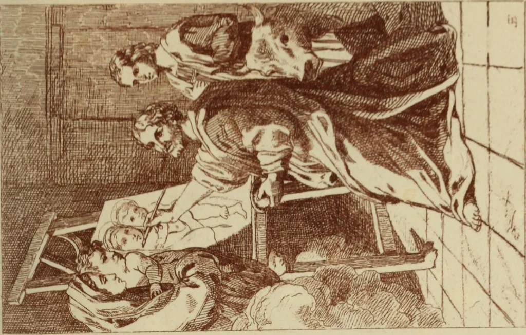 An illustration from Sacred and legendary art : containing legends of the angels and archangels, the evangelists, the apostles, the doctors of the Church and St. Mary Magdalene as represented in the fine arts, 1911, leaf 186