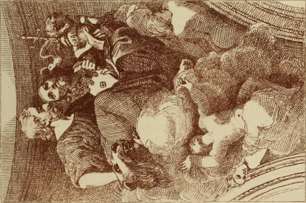 An illustration from Sacred and legendary art : containing legends of the angels and archangels, the evangelists, the apostles, the doctors of the Church and St. Mary Magdalene as represented in the fine arts, 1911, leaf 186