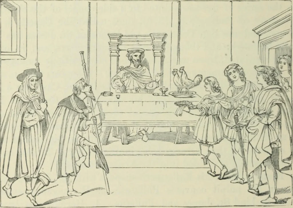An illustration from Sacred and legendary art : containing legends of the angels and archangels, the evangelists, the apostles, the doctors of the Church and St. Mary Magdalene as represented in the fine arts, 1911, leaf 271