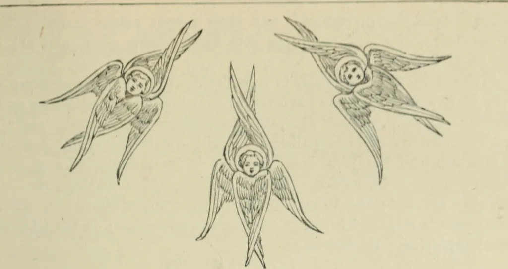 An illustration from Sacred and legendary art : containing legends of the angels and archangels, the evangelists, the apostles, the doctors of the Church and St. Mary Magdalene as represented in the fine arts, 1911, leaf 74