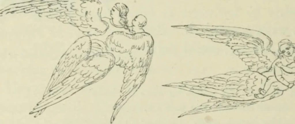 An illustration from Sacred and legendary art : containing legends of the angels and archangels, the evangelists, the apostles, the doctors of the Church and St. Mary Magdalene as represented in the fine arts, 1911, leaf 83