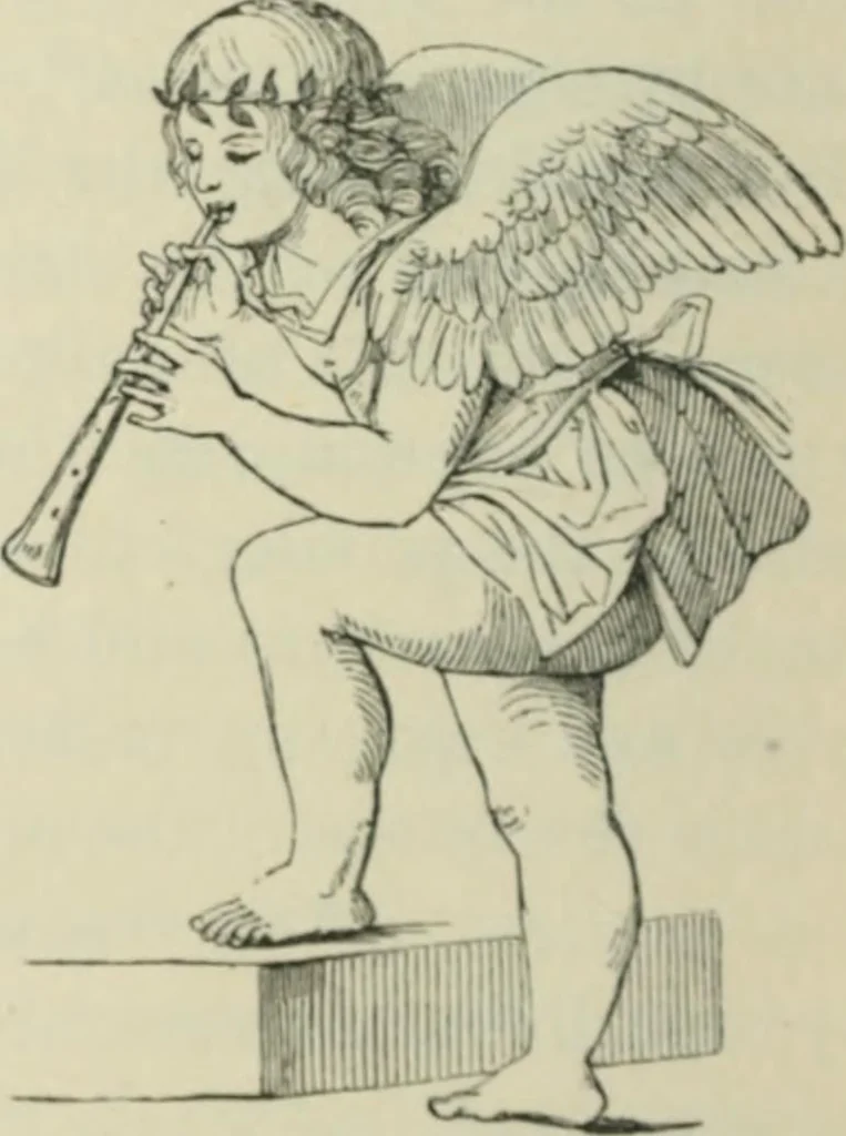An illustration from Sacred and legendary art : containing legends of the angels and archangels, the evangelists, the apostles, the doctors of the Church and St. Mary Magdalene as represented in the fine arts, 1911, leaf 85