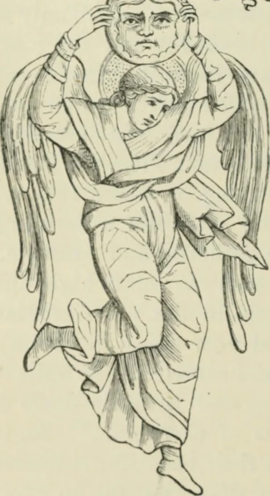 An illustration from Sacred and legendary art : containing legends of the angels and archangels, the evangelists, the apostles, the doctors of the Church and St. Mary Magdalene as represented in the fine arts, 1911, leaf 89