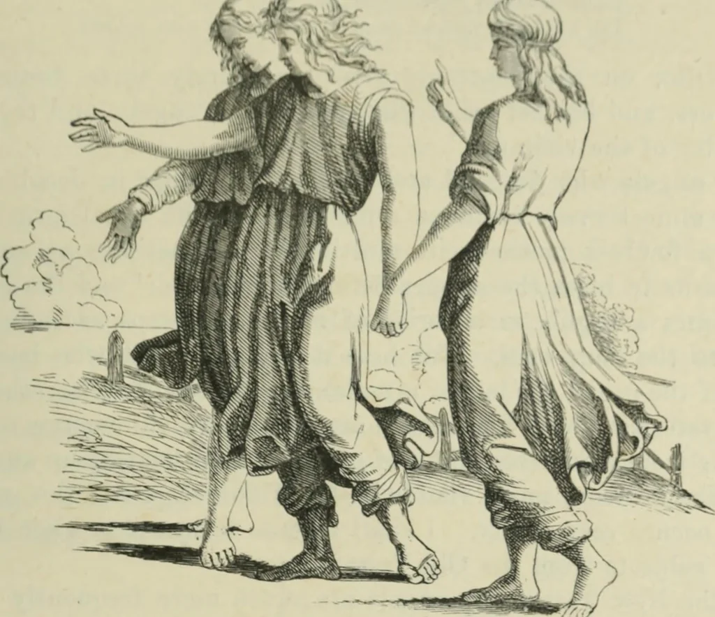 An illustration from Sacred and legendary art : containing legends of the angels and archangels, the evangelists, the apostles, the doctors of the Church and St. Mary Magdalene as represented in the fine arts, 1911, leaf 94