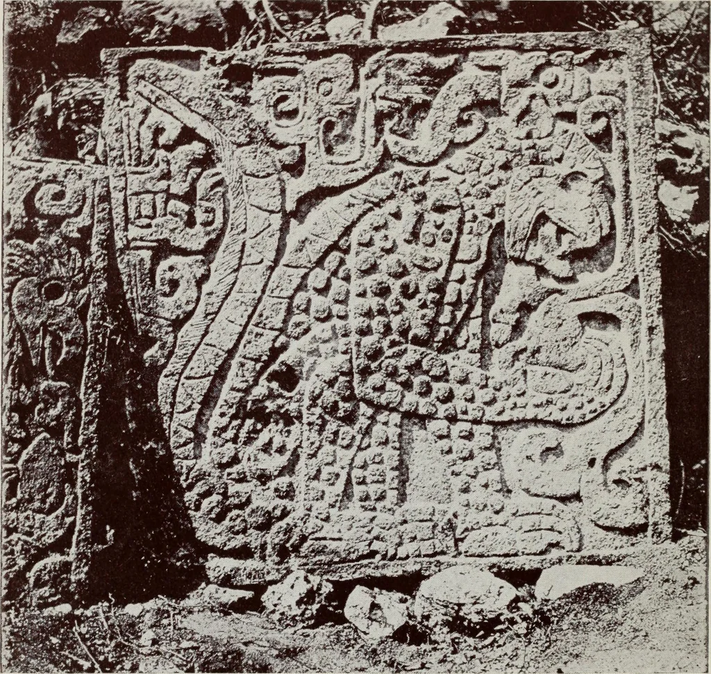 An illustration from Sacred mysteries among the Mayas and the Quiches, 11,500 years ago ; their relation to the sacred mysteries of Egypt, Greece, Chaldea and India; Free Masonry in times anterior to the Temple of Solomon, 1909, leaf 121