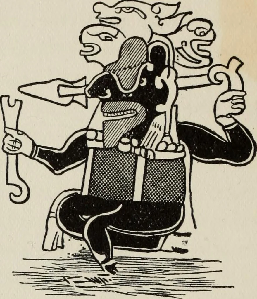 An illustration from Sacred mysteries among the Mayas and the Quiches, 11,500 years ago ; their relation to the sacred mysteries of Egypt, Greece, Chaldea and India; Free Masonry in times anterior to the Temple of Solomon, 1909, leaf 177