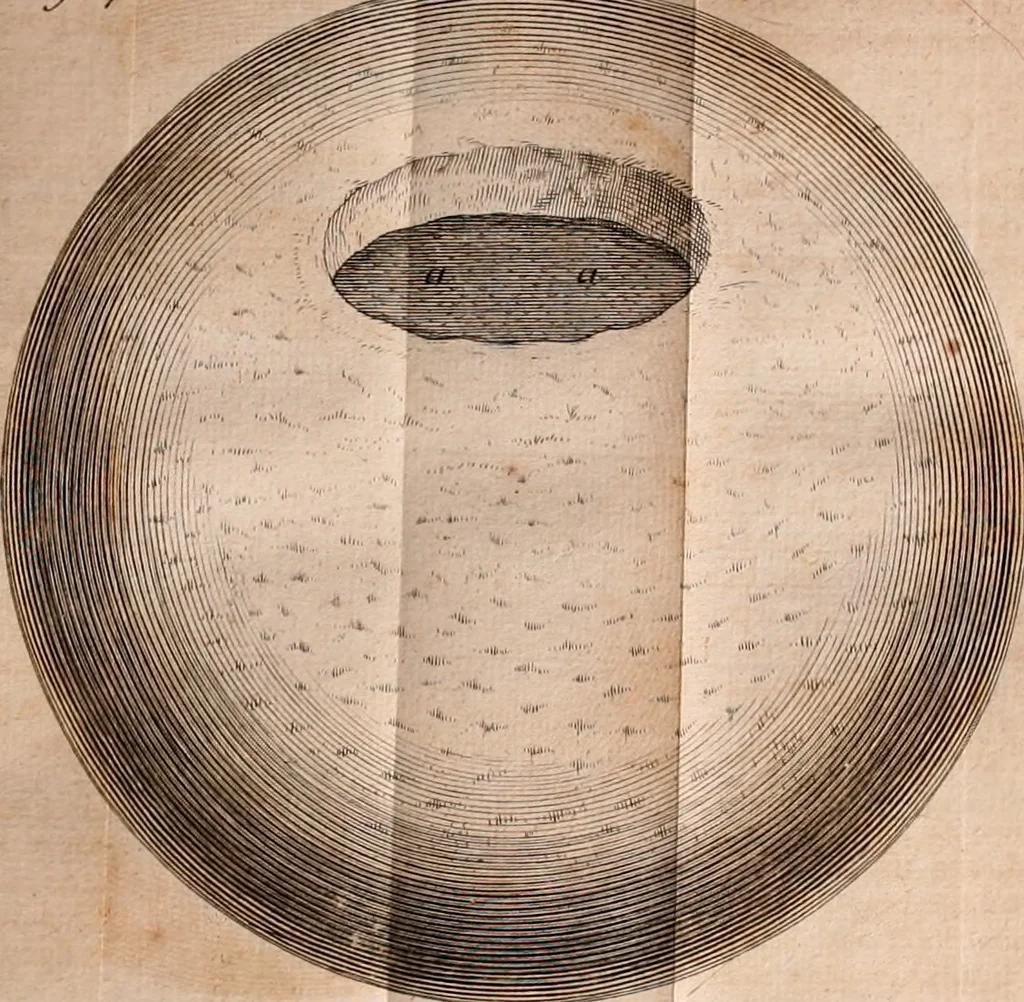 An illustration from The Sacred theory of the earth : containing an account of the original of the earth and of all the general changes which it hath already undergone, or is to undergo, till the consumation of all things, 1719, leaf 139